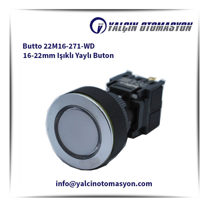 Butto 22M16-271-WD 16-22mm Işıklı Yaylı Buton