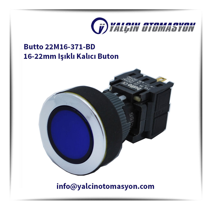 Butto 22M16-371-BD 16-22mm Işıklı Kalıcı Buton