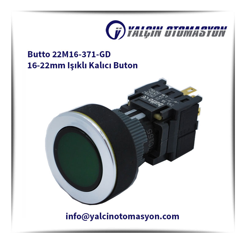 Butto 22M16-371-GD 16-22mm Işıklı Kalıcı Buton