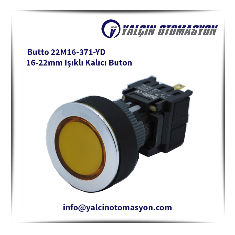 Butto 22M16-371-YD 16-22mm Işıklı Kalıcı Buton