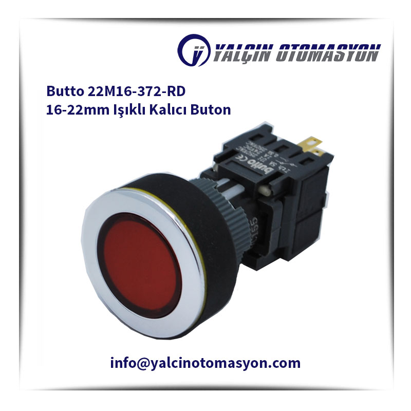 Butto 22M16-372-RD 16-22mm Işıklı Kalıcı Buton