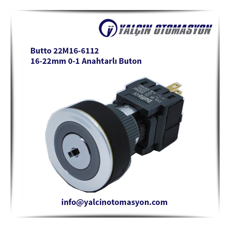 Butto 22M16-6112 16-22mm 0-1 Anahtarlı Buton