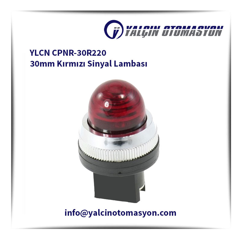 YLCN CPNR-30R220 30mm Kırmızı Sinyal Lambası