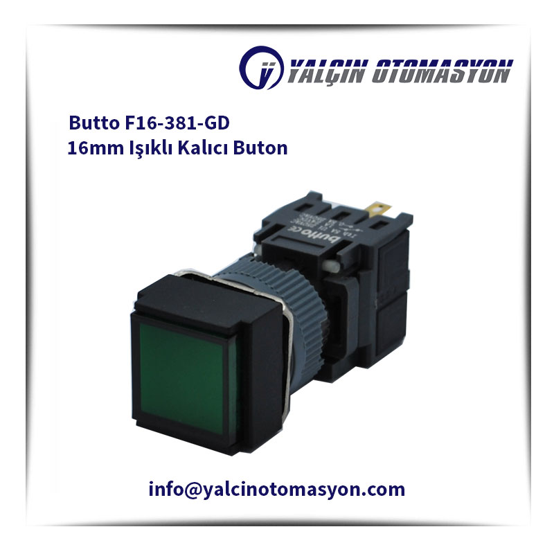Butto F16-381-GD 16mm Işıklı Kalıcı Buton