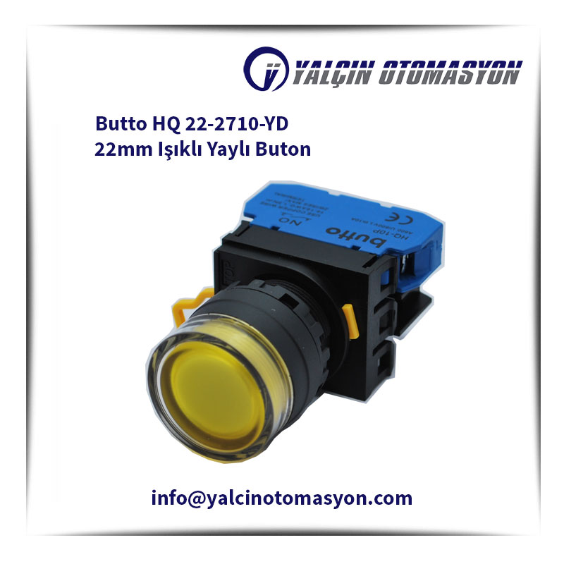 Butto HQ 22-2710-YD 22mm Işıklı Yaylı Buton