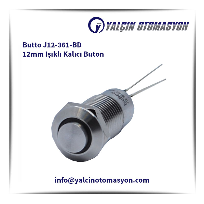 Butto J12-361-BD 12mm Işıklı Kalıcı Buton