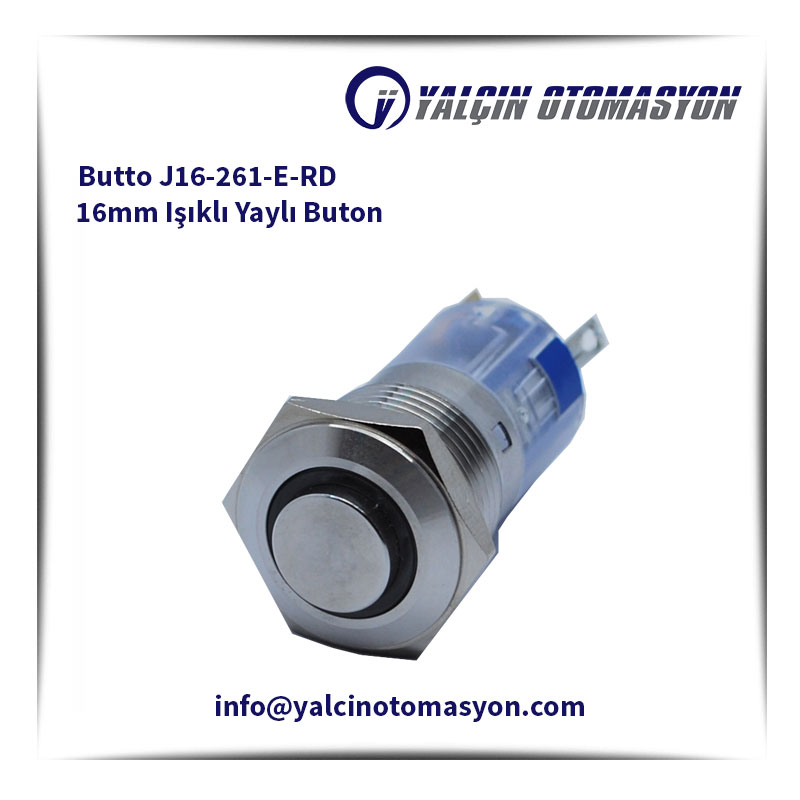 Butto J16-261-E-RD 16mm Işıklı Yaylı Buton
