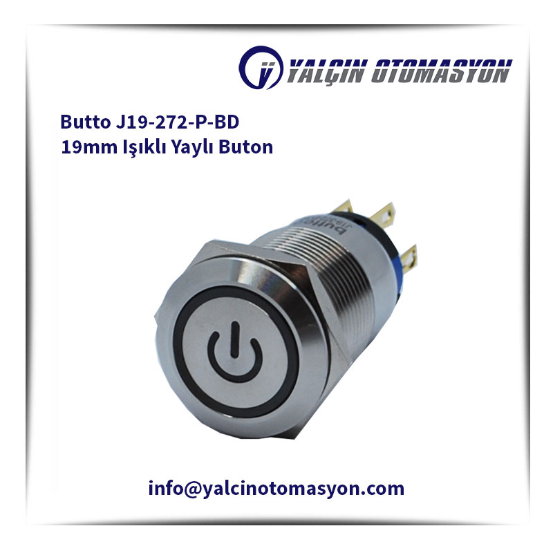 Butto J19-272-P-BD 19mm Işıklı Yaylı Buton