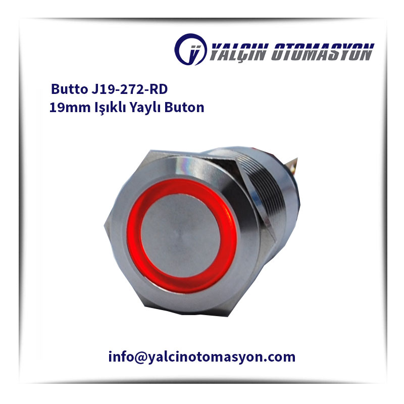 Butto J19-272-RD 19mm Işıklı Yaylı Buton