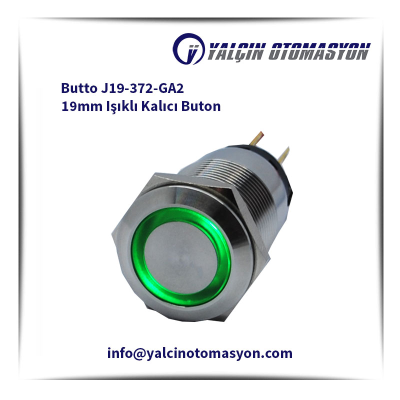 Butto J19-372-GA2 19mm Işıklı Kalıcı Buton