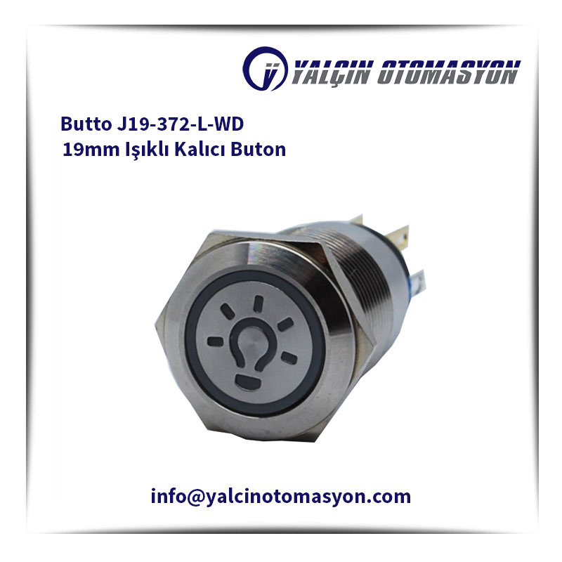 Butto J19-372-L-WD 19mm Işıklı Kalıcı Buton