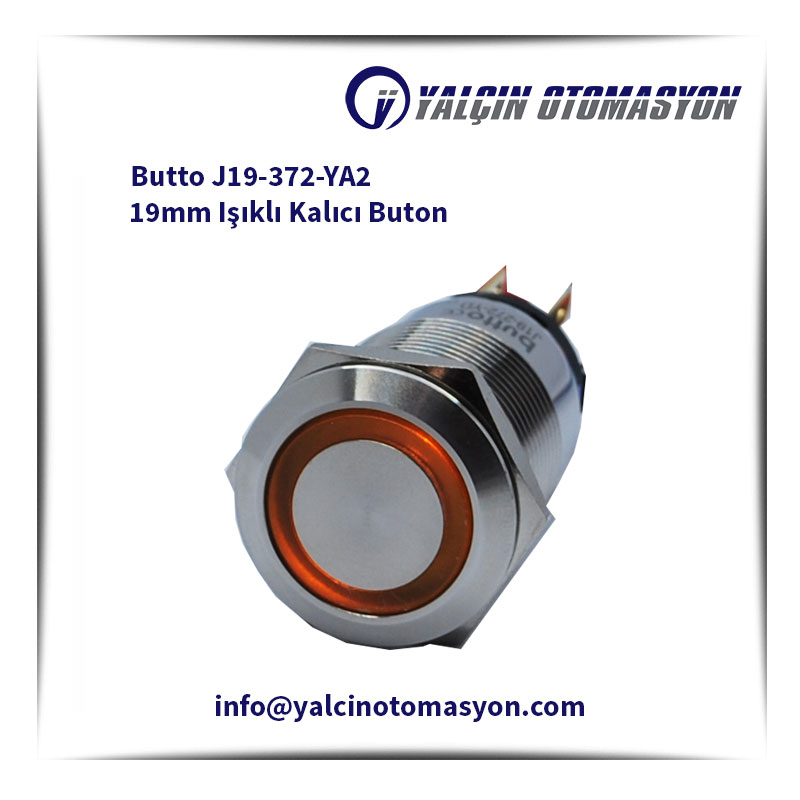 Butto J19-372-YA2 19mm Işıklı Kalıcı Buton