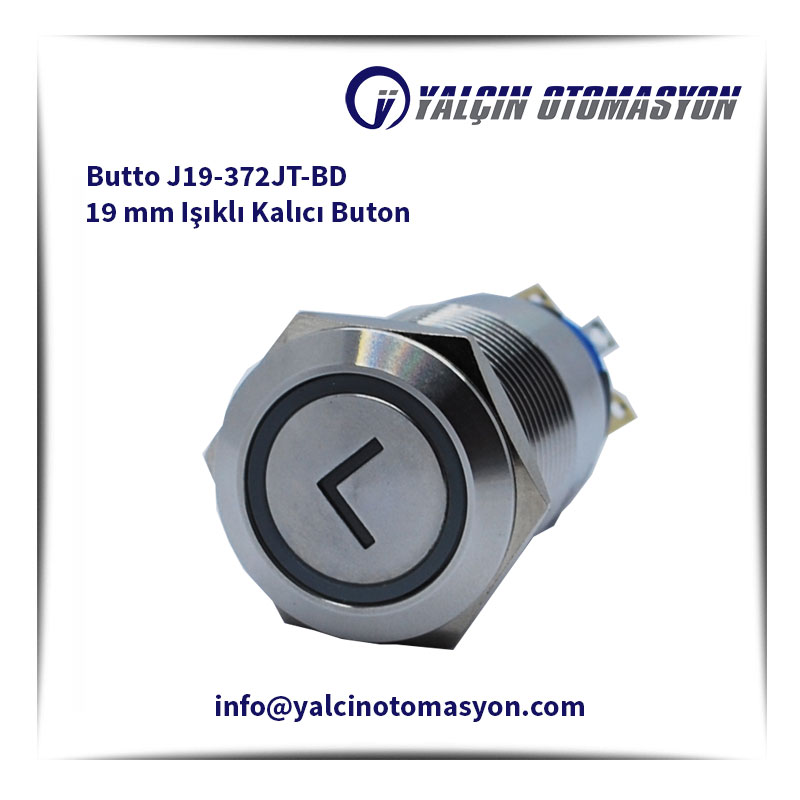Butto J19-272JT-BD 19mm Işıklı Kalıcıı Buton