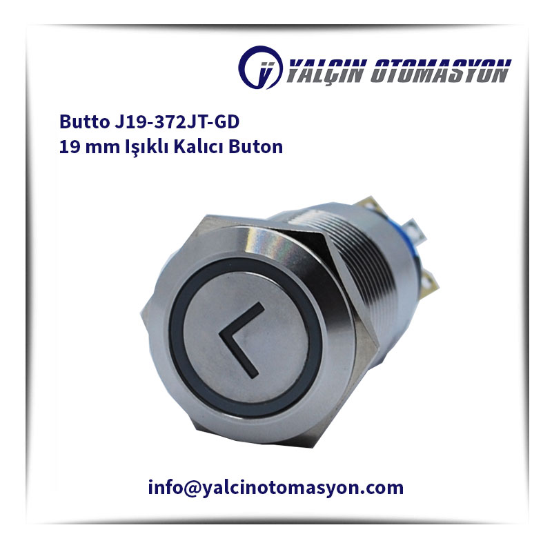 Butto J19-372JT-GD 19 mm Işıklı Kalıcı Buton