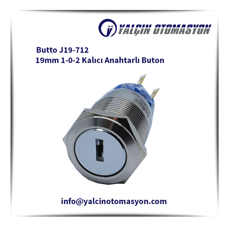 Butto J19-712 19mm 1-0-2 Kalıcı Anahtarlı Buton