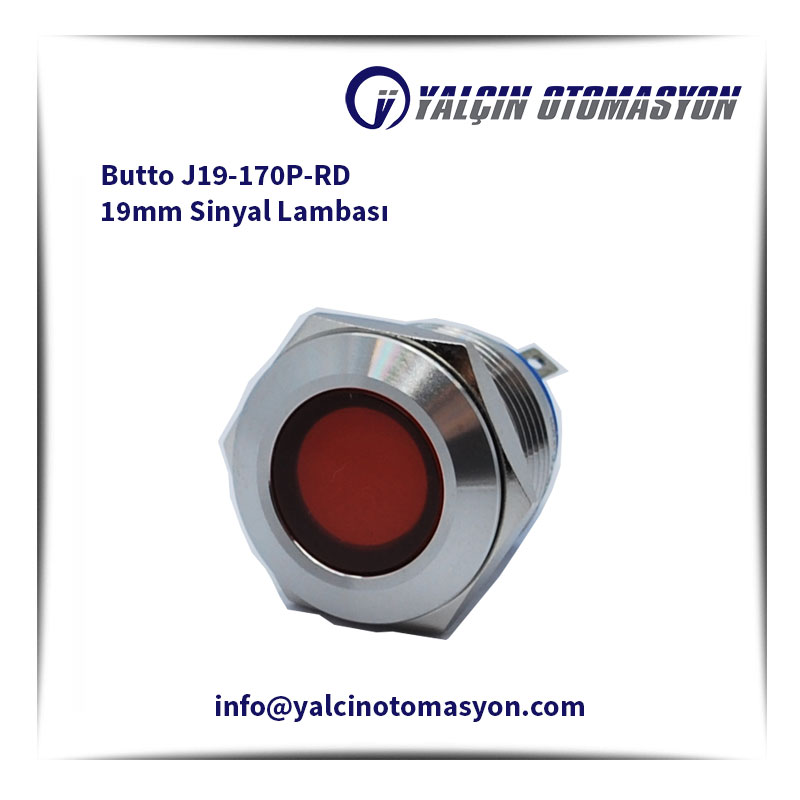 Butto J19-170P-RD 19mm Sinyal Lambası