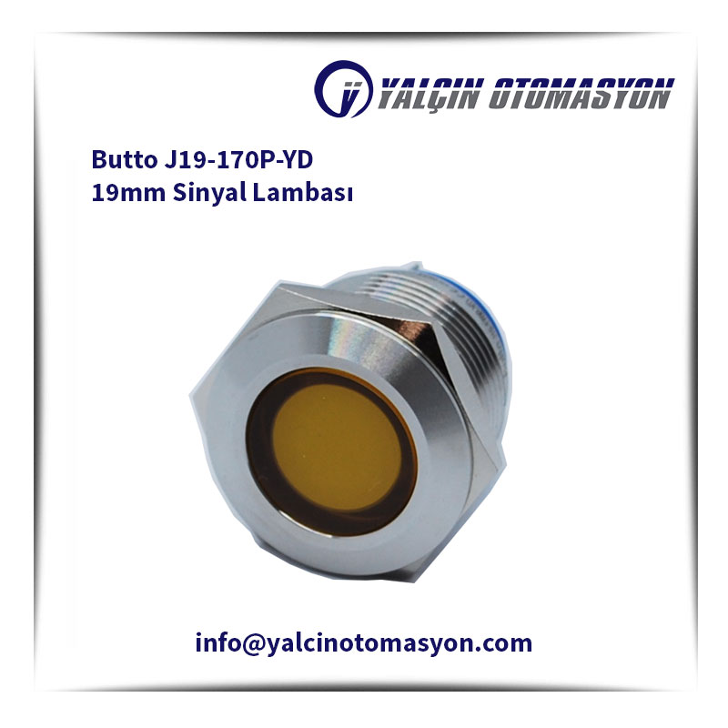 Butto J19-170P-YD 19mm Sinyal Lambası