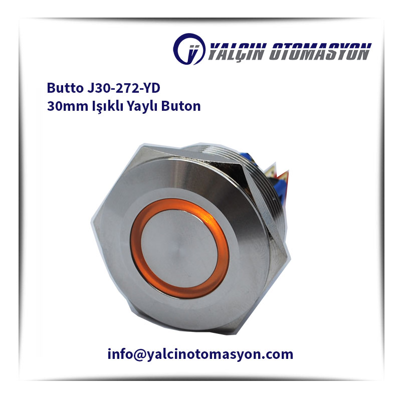 Butto J30-272-YD 30mm Işıklı Yaylı Buton