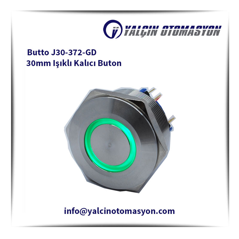 Butto J30-372-GD 30mm Işıklı Kalıcı Buton