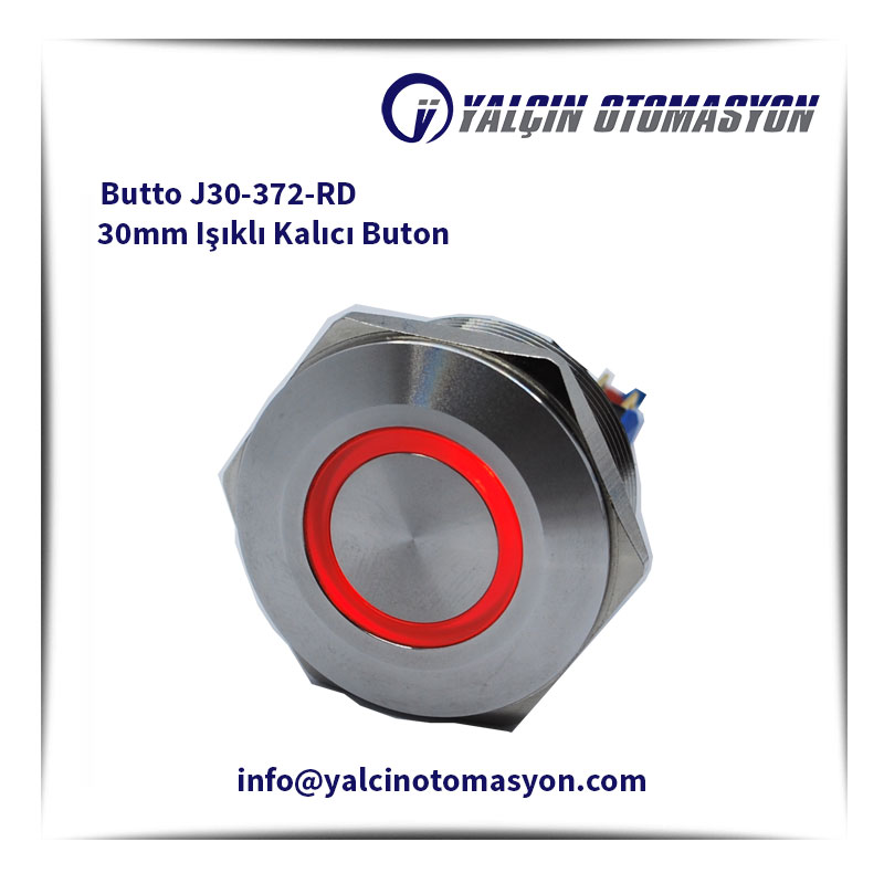 Butto J30-372-RD 30mm Işıklı Kalıcı Buton