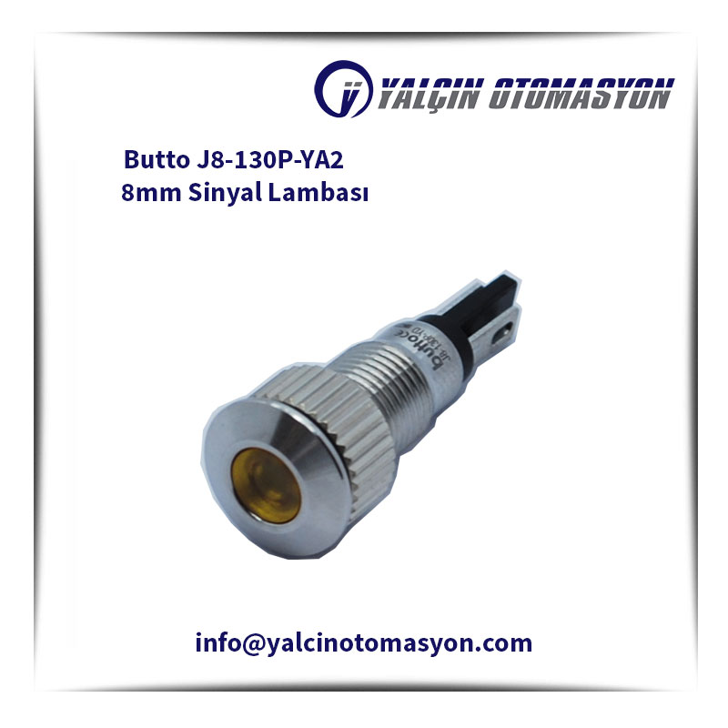 Butto J8-130P-YA2 8mm Sinyal Lambası