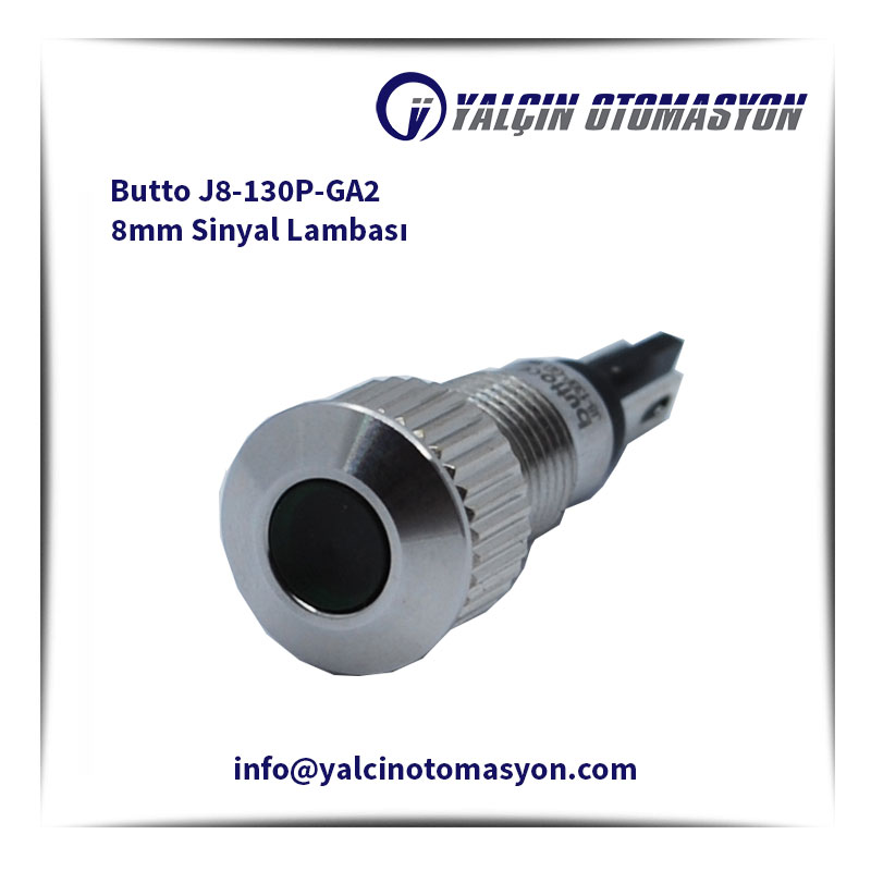 Butto J8-130P-GA2 8mm Sinyal Lambası