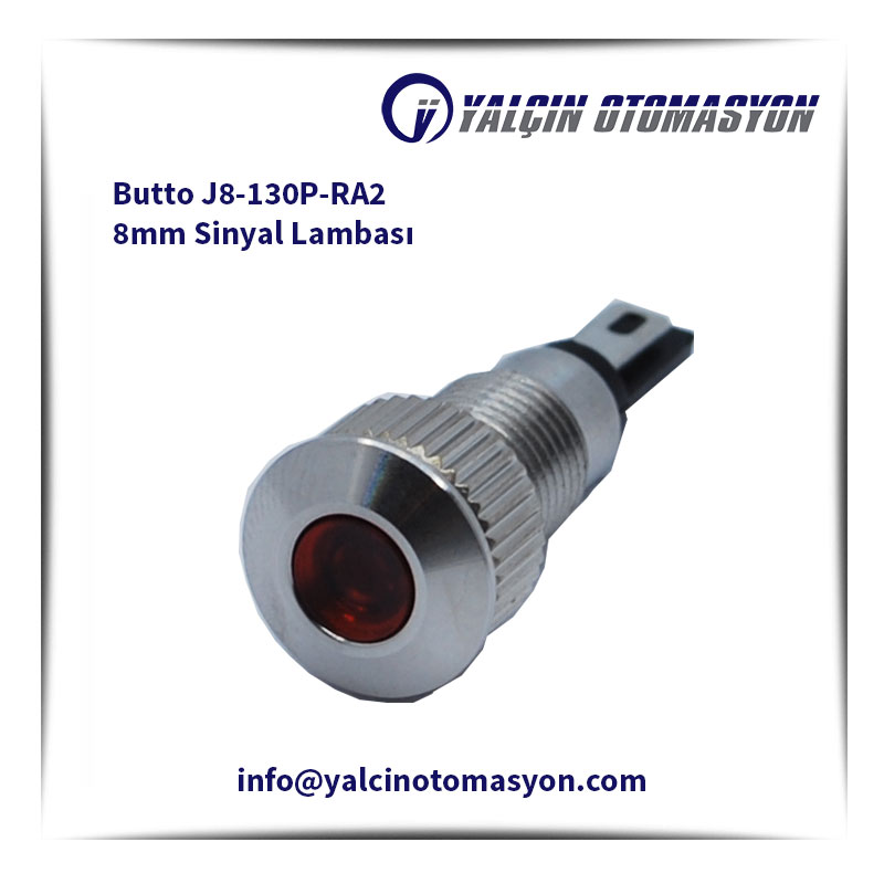 Butto J8-130P-RA2 8mm Sinyal Lambası