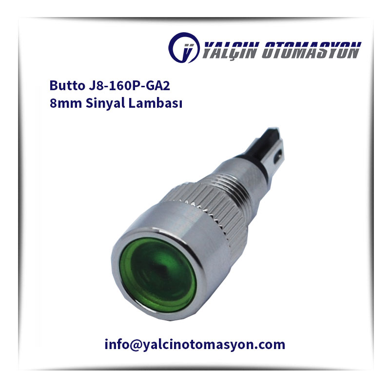 Butto J8-160P-GA2 8mm Sinyal Lambası