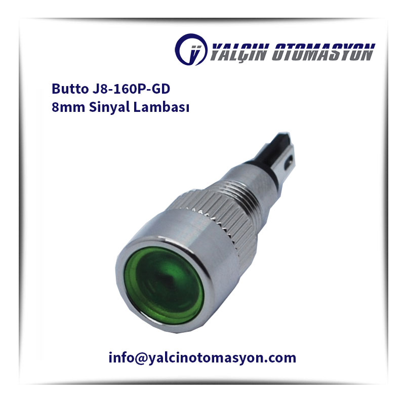 Butto J8-160P-GD 8mm Sinyal Lambası