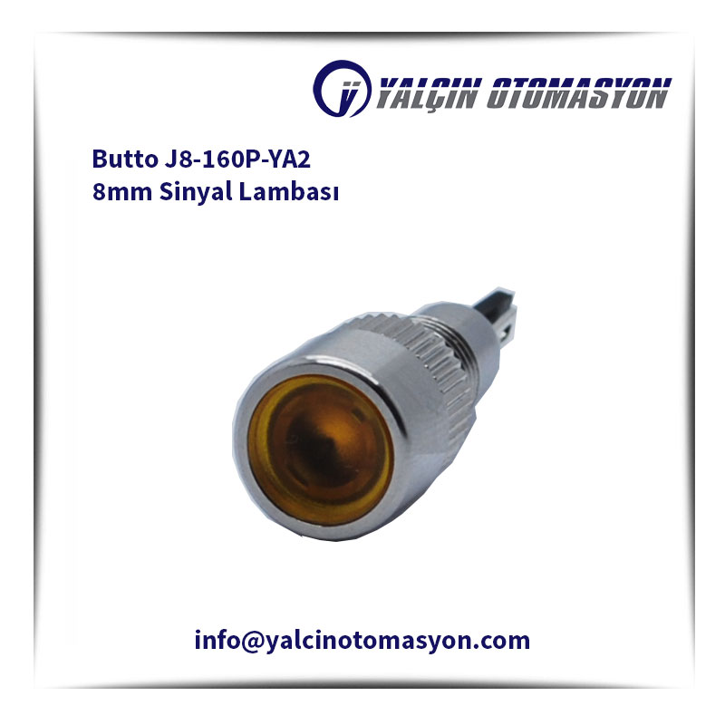 Butto J8-160P-YA2 8mm Sinyal Lambası