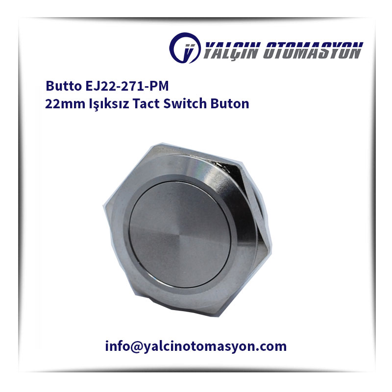 Butto EJ22-271-PM 22mm Işıksız Tact Switch Buton