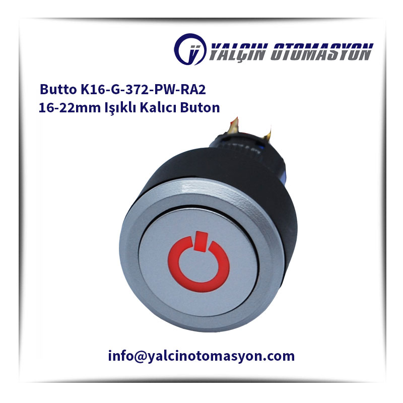 Butto K16-G-372-PW-RA2 16-22mm Işıklı Kalıcı Buton