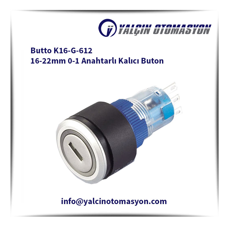 Butto K16-G-612 16-22mm 0-1 Anahtarlı Kalıcı Buton