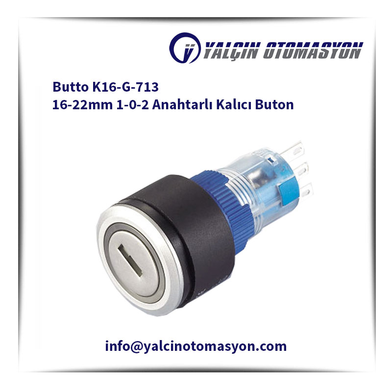 Butto K16-G-713 16-22mm 1-0-2 Anahtarlı Kalıcı Buton