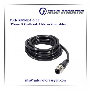 YLCN RK0M2-1-5/03 12mm 5 Pin Erkek 3 Metre Konnektör