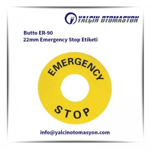 Butto ER-90 22mm Emergency Stop Etiketi