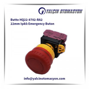 Butto HQ22-8702-RA2 22mm Işıklı Emergency Buton