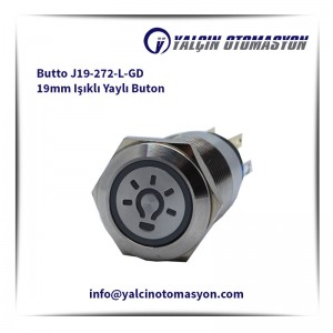 Butto J19-272-L-GD 19mm Işıklı Yaylı Buton