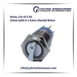 Butto J19-472-YD 19mm Işıklı 0-1 Kalıcı Mandal Buton