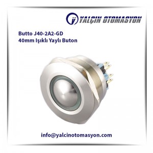 Butto J40-2A2-GD 40mm Işıklı Yaylı Buton