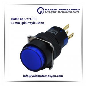 Butto K16-271-BD 16mm Işıklı Yaylı Buton