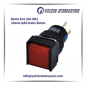 Butto K16-382-RD2 16mm Işıklı Kalıcı Buton