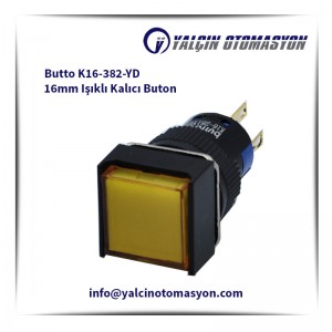 Butto K16-382-YD 16mm Işıklı Kalıcı Buton