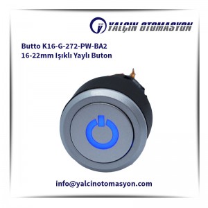 Butto K16-G-272-PW-BA2 16-22mm Işıklı Yaylı Buton