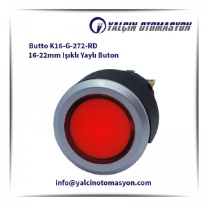 Butto K16-G-272-RD 16-22mm Işıklı Yaylı Buton