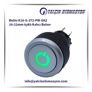 Butto K16-G-372-PW-GA2 16-22mm Işıklı Kalıcı Buton