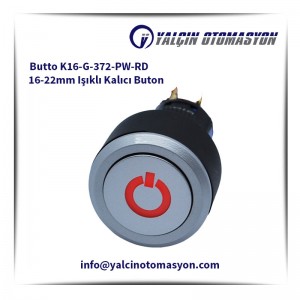Butto K16-G-372-PW-RD 16-22mm Işıklı Kalıcı Buton