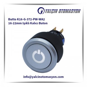 Butto K16-G-372-PW-WA2 16-22mm Işıklı Kalıcı Buton