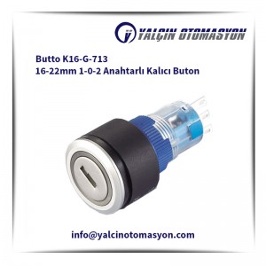 Butto K16-G-713 16-22mm 1-0-2 Anahtarlı Kalıcı Buton