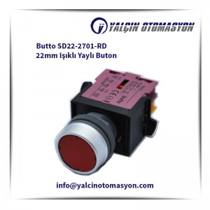Butto SD22-2701-RD 22mm Işıklı Yaylı Buton
